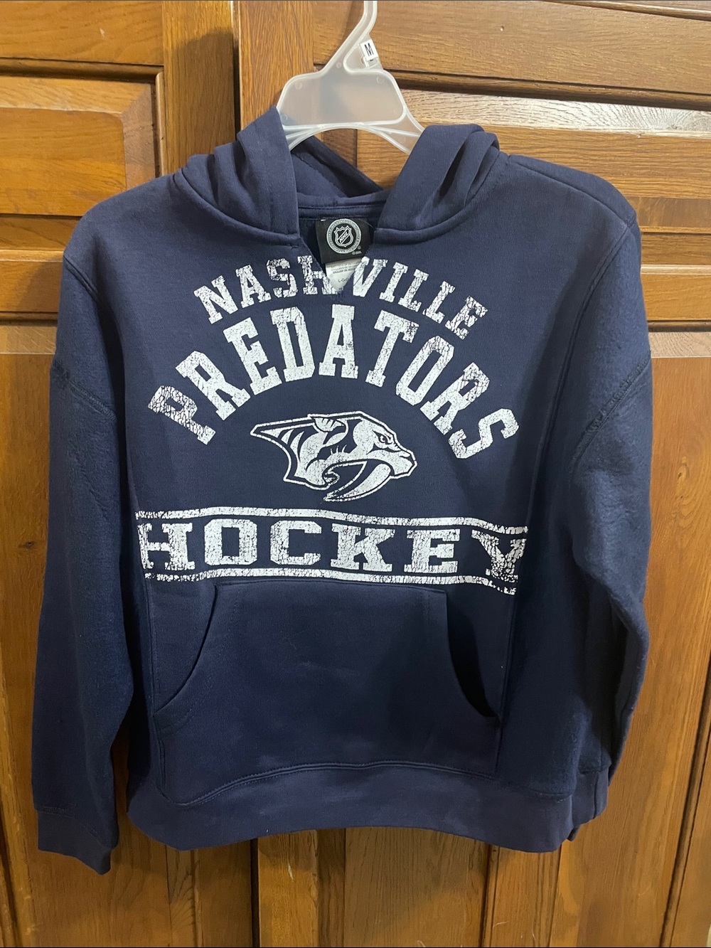 NHL Nashville Predators Navy Crewneck Hoodie Boys Sz. L 10/12 NEW